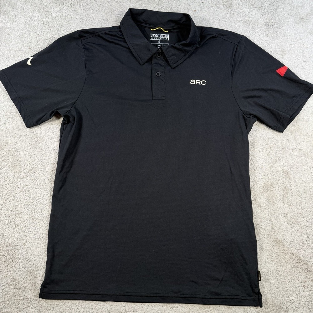 Florence Marine X Polo Mens Small Black Quick Dry UPF Performance Active Shirt